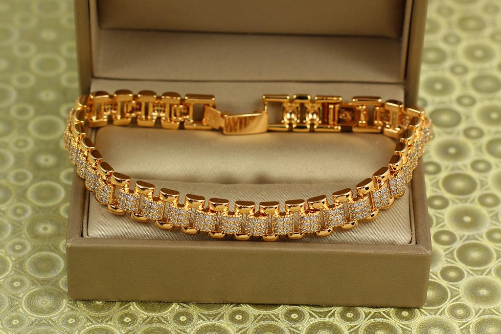 Браслет Xuping Jewelry Вплетеная лента 17 см 9 мм Золотистый (29885978)