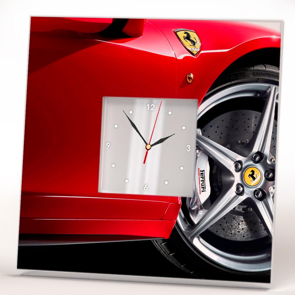Фото часы с спорткаром Ferrari 260x260 мм (C03844)