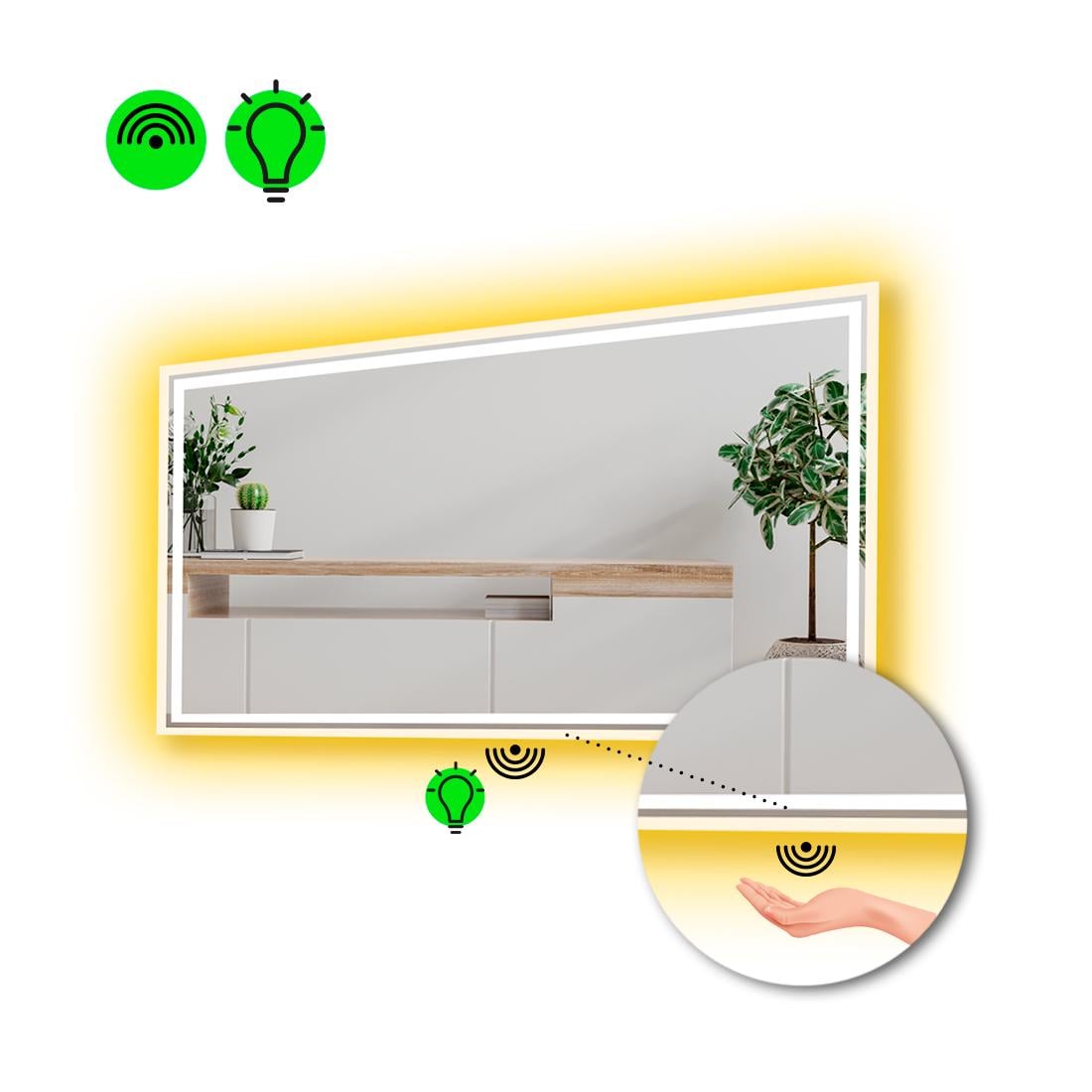 Зеркало с LED подсветкой Marita с ИК включателем 120x100 см (8776284)