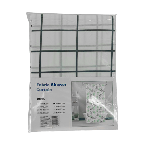 Штора у ванну Stenson РЕ 170x180 см із принтом в клітинку (H12503)