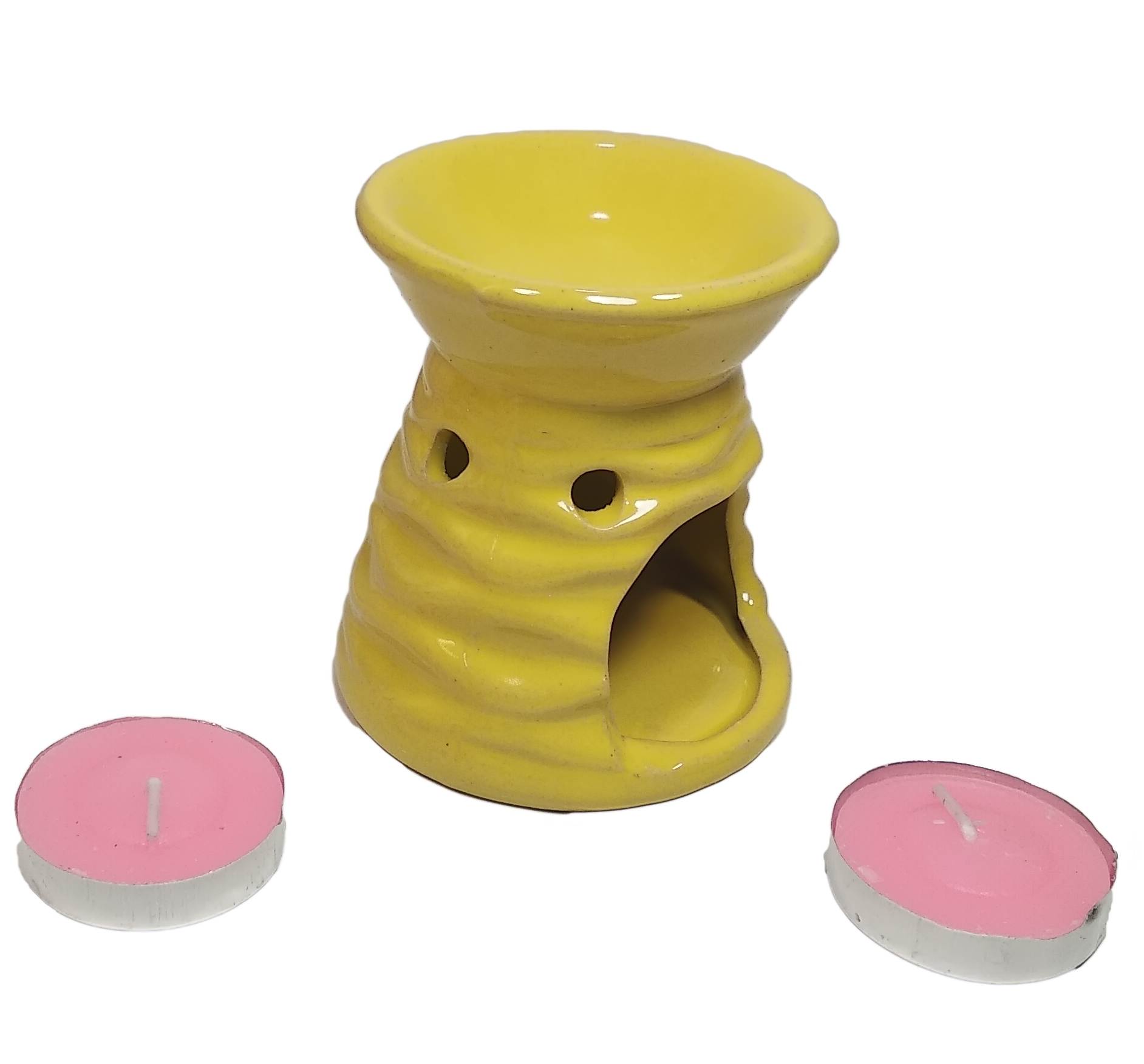 Аромалампа керамічна подарунковий набір 13х8х7,5 см Лимонний