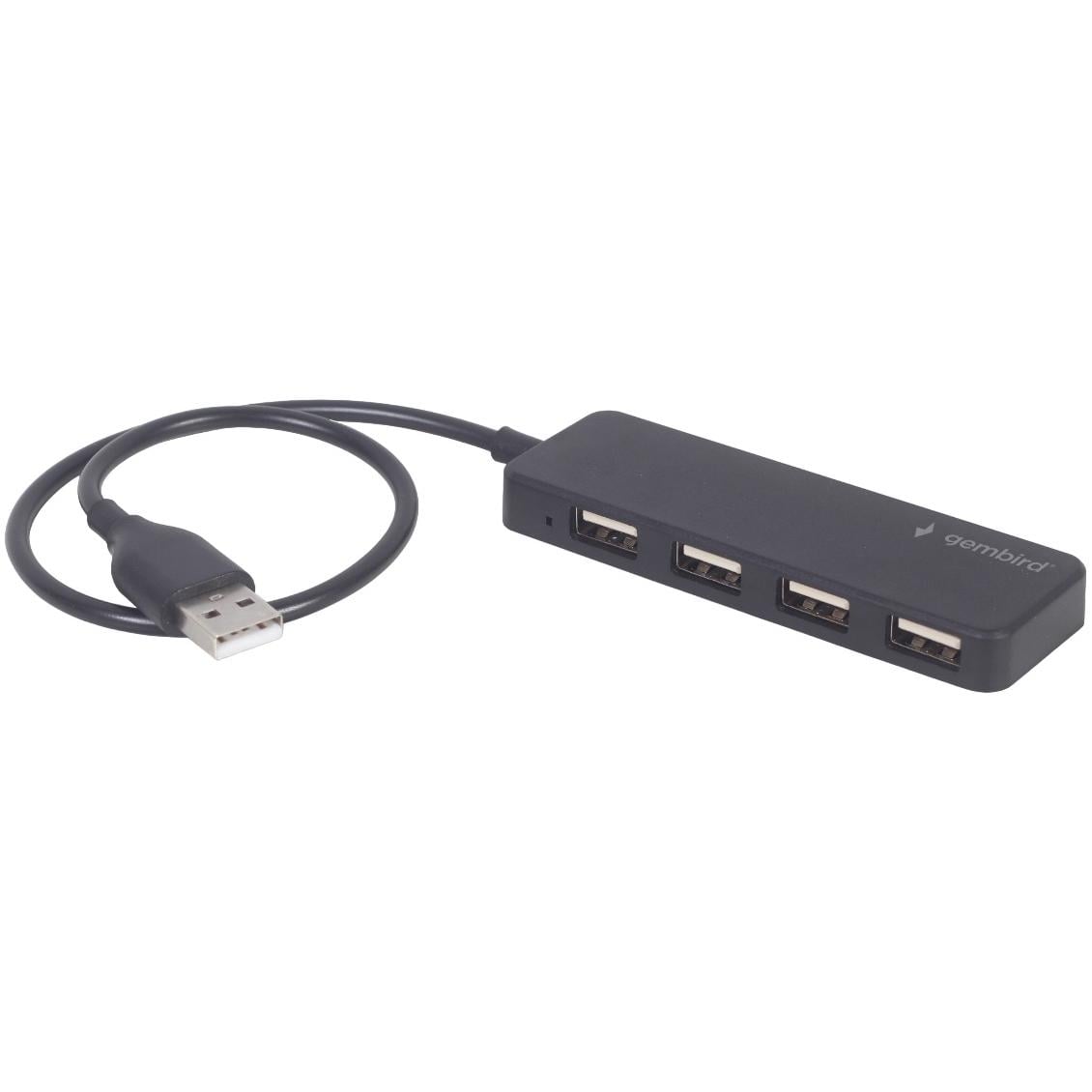 USB-хаб Gembird UHB-U2P4-06 USB-A 4 порта 30 см USB 2.0 Black (35575440)