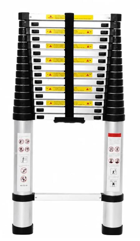 Лестница телескопическая StandHeiz DT440 4,4 м алюминий грузоподъемность до 180 кг 4,4 м Серый