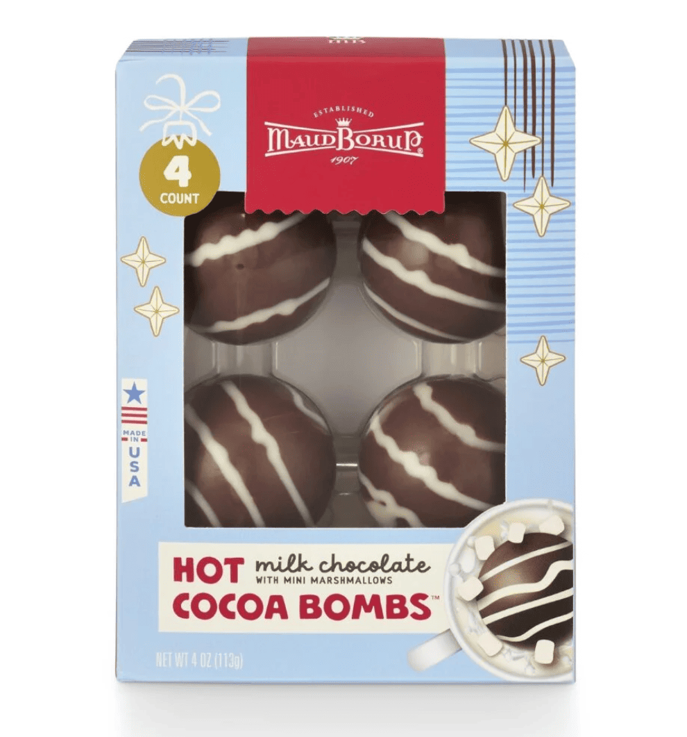Шоколадні бомбочки Maud Borup Milk Chocolate Hot Cocoa Bombs з міні маршмеллоу 4 шт. 113 г (2856951685)
