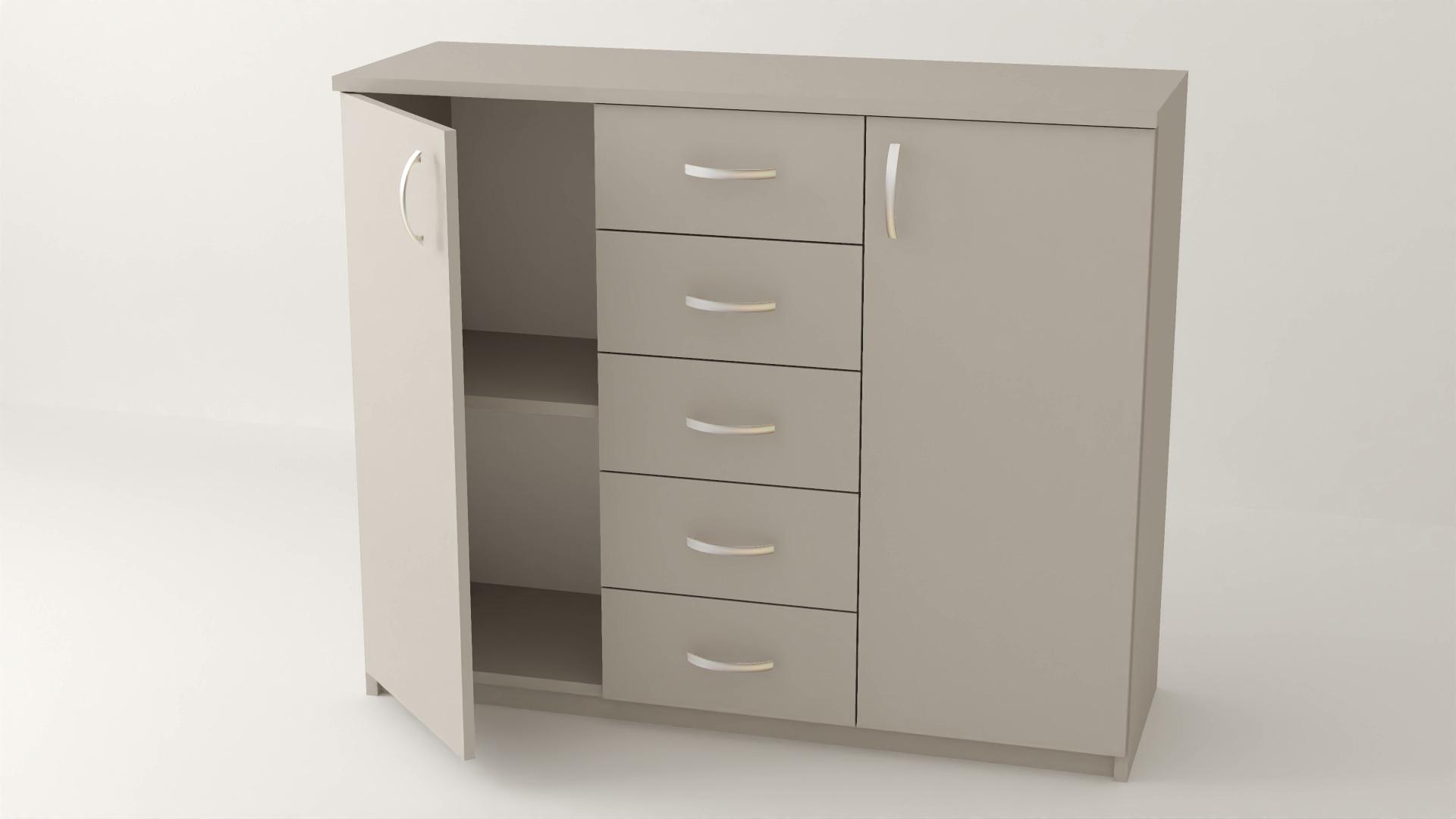 Комод Алекса ВК-9 112х38х92 см Кашемир Комод Алекса ВК-9 112х38х92 см Кашемир