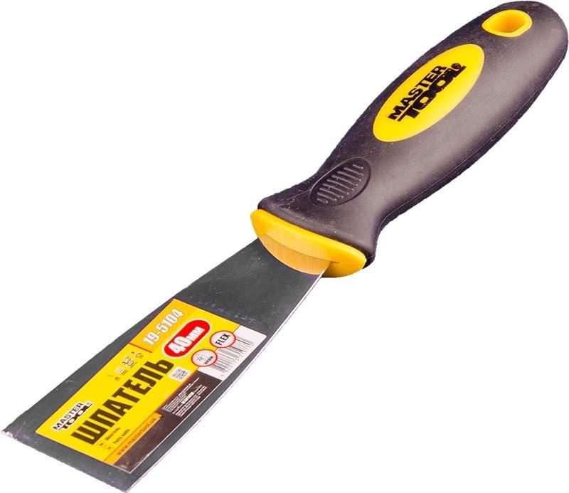 Шпатель MasterTool FLEX 40 мм з TPR ручкою (19-5104)