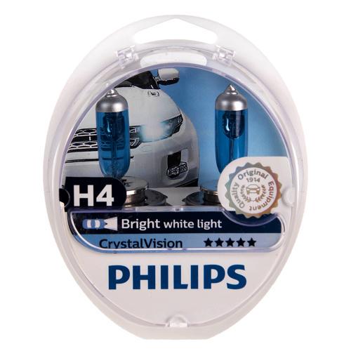 Автолампа Philips Crystal Vision H4 12 V 60 55 W P43t 2 шт,