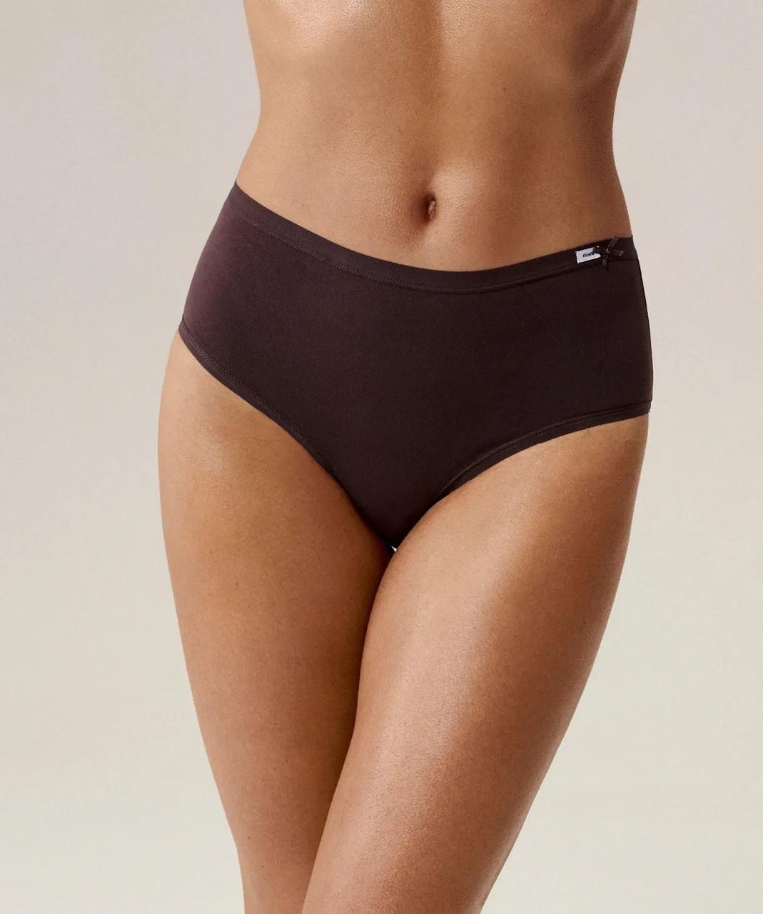 Труси жіночі спортивні бавовняні Atlantic 3CLP-010 High Leg S Коричневий/Темно-бежевий/Темно-синій (2836702706) - фото 2