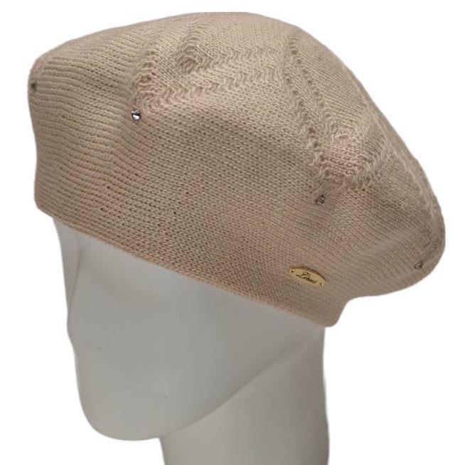 Берет женский Lirus Омега двойной шерстяной Светлый лен (111564)