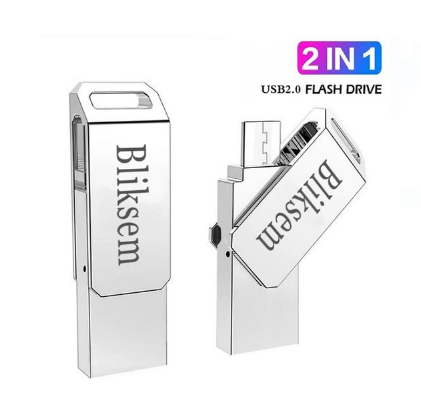 Флеш-память Bliksem OTG 64 ГБ USB 2.0 с металлической скобой USB/USB mini (1886336573) - фото 3