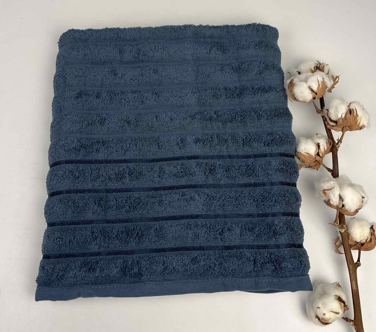 Рушник Philippus Delux Cotton Barbaros А142 70x140 см Темно-синій (CN31732) - фото 1 Рушник Philippus Delux Cotton Barbaros А142 70x140 см Темно-синій (CN31732) - фото 1