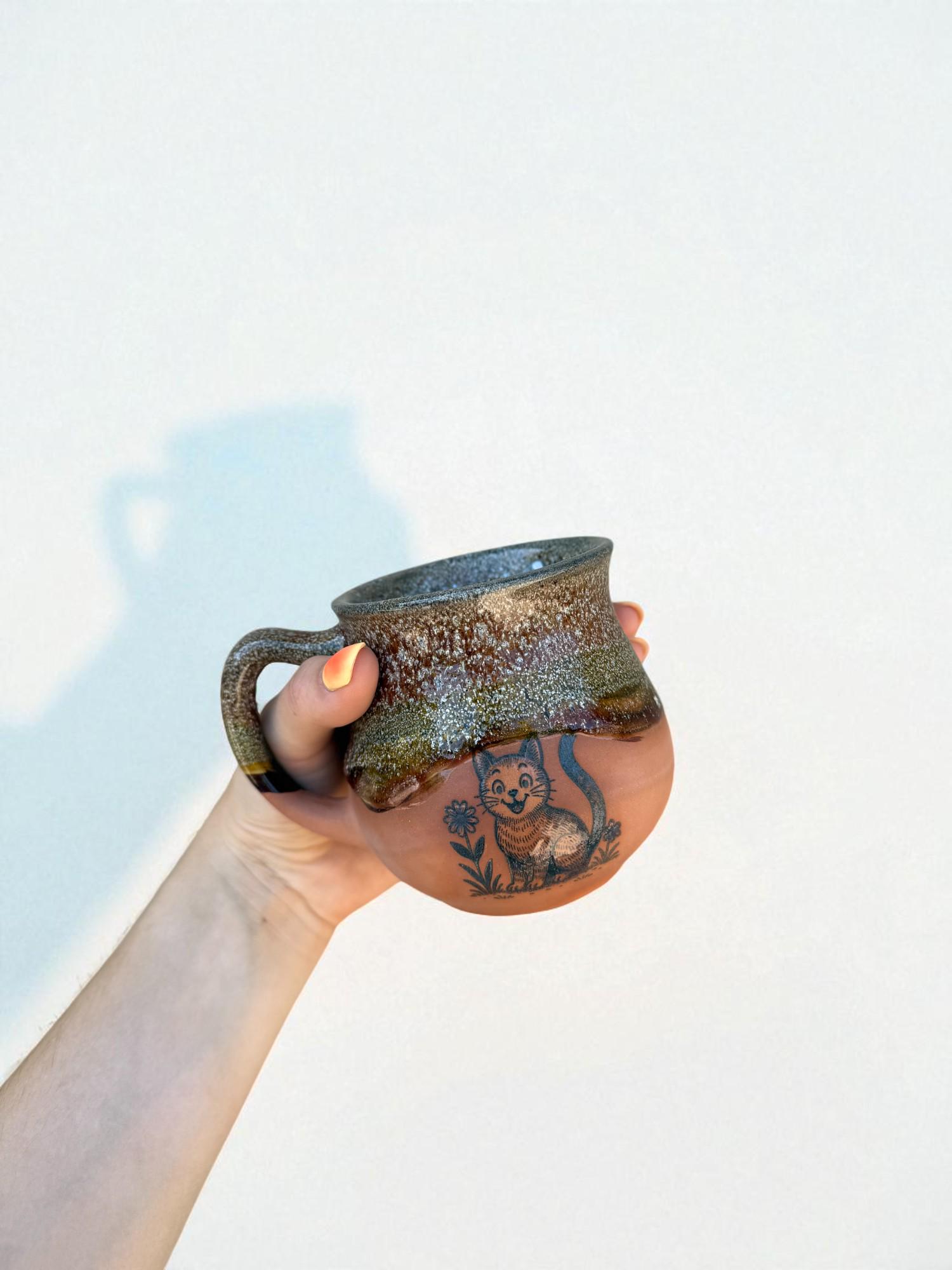 Чашка ручной работы "Котик 2" 450 мл (28833637) - фото 6 Чашка ручной работы "Котик 2" 450 мл (28833637) - фото 6