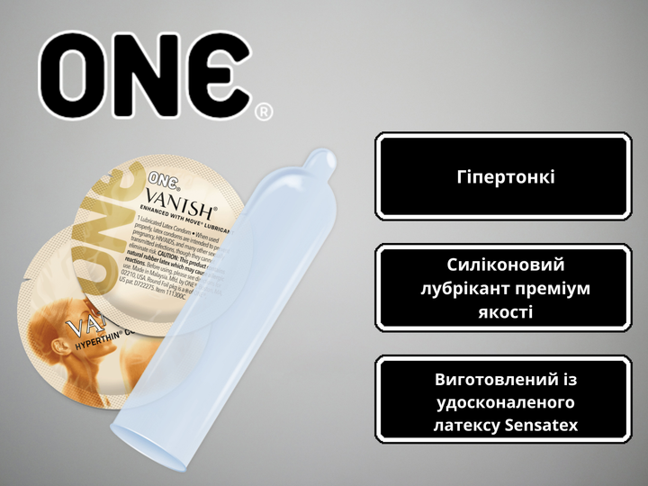 Презервативы One Vanish 12 шт. (ROZ6501053328) - фото 4