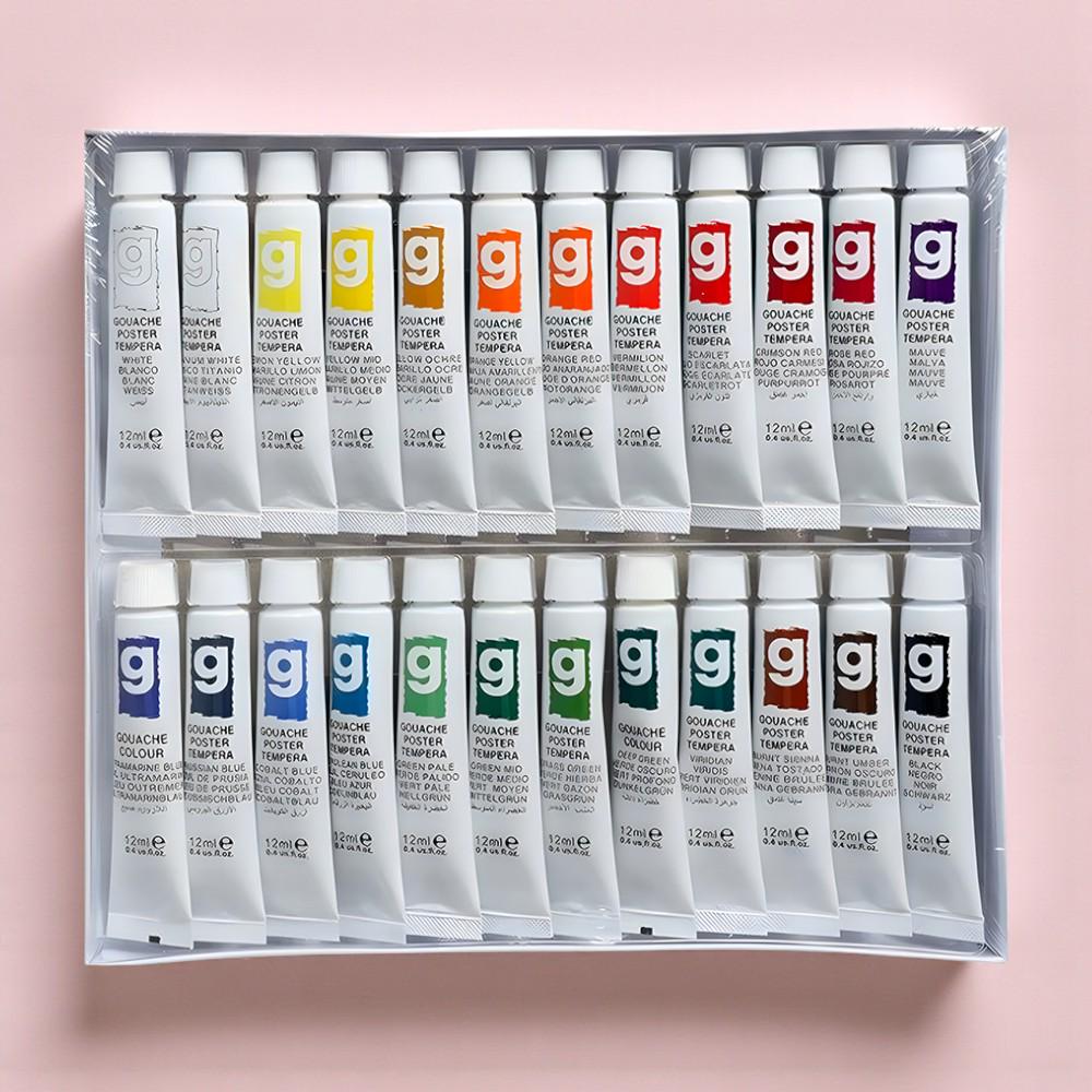 Гуашевая краска художественная тюбики в коробке 24 цвета по 12 мл (37-112006) Гуашевая краска художественная тюбики в коробке 24 цвета по 12 мл (37-112006)