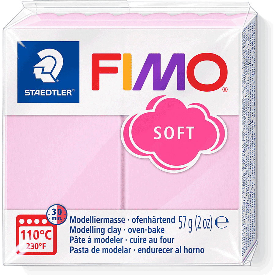 Глина полимерная Fimo Soft пастельная 57 г Розовый (8020-205)