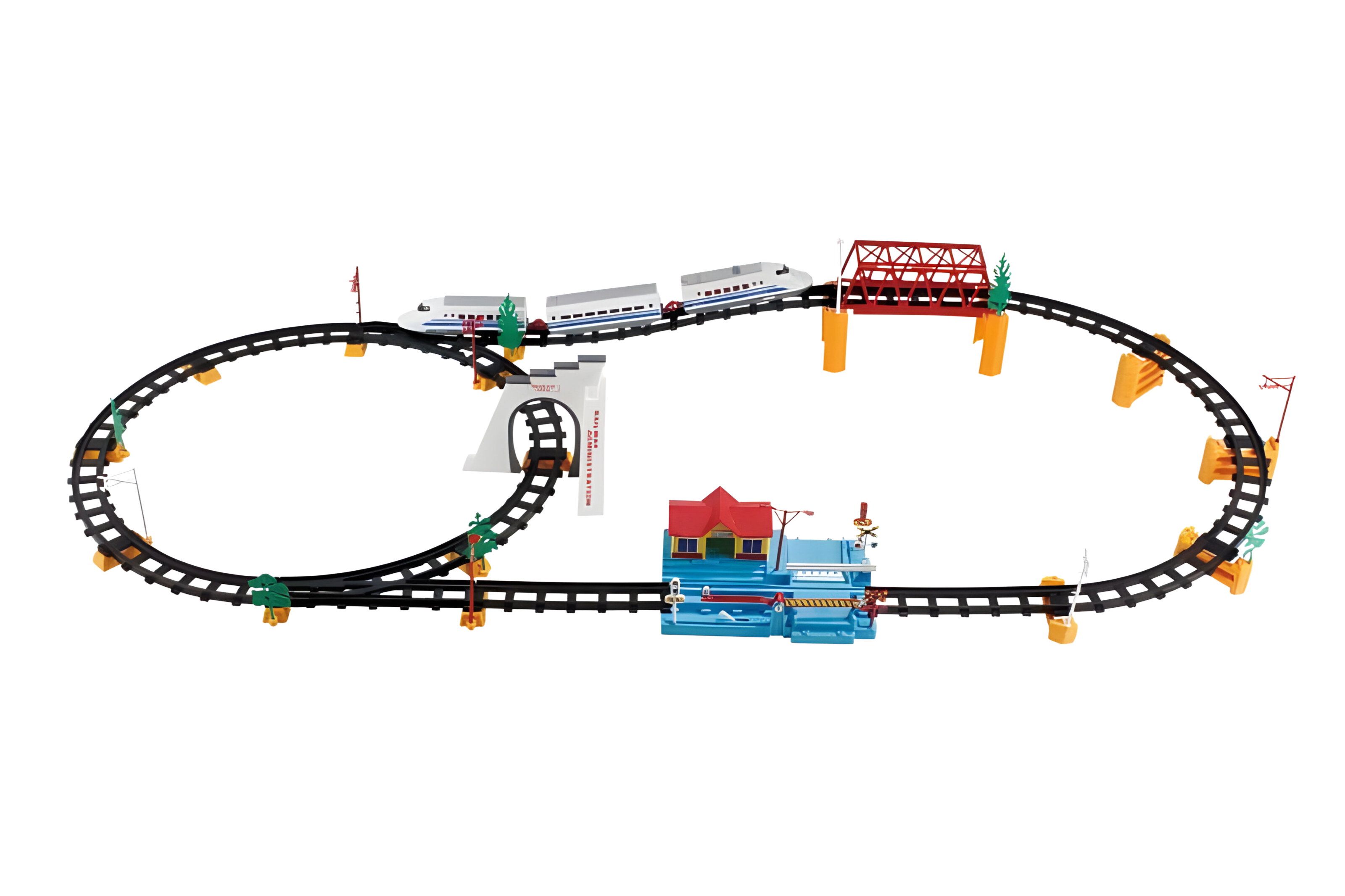 Залізниця 2928 B10 12 дорожні знаки/сигнальні ліхтарі/станція/дерева 72 дет. (145746)