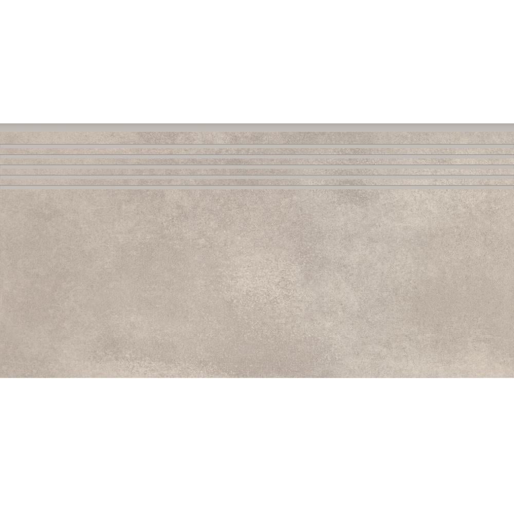 Ступенька из керамогранита City Squares Light Grey Steptread серая 8x598x298 мм (004644)
