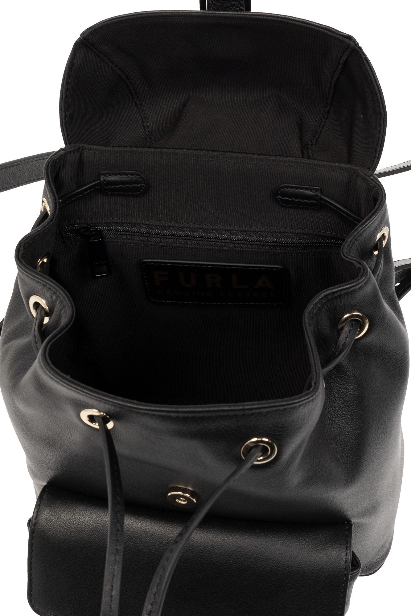 Рюкзак жіночий з натуральної шкіри Furla Flow Mini Backpack Чорний - фото 3 Рюкзак жіночий з натуральної шкіри Furla Flow Mini Backpack Чорний - фото 3