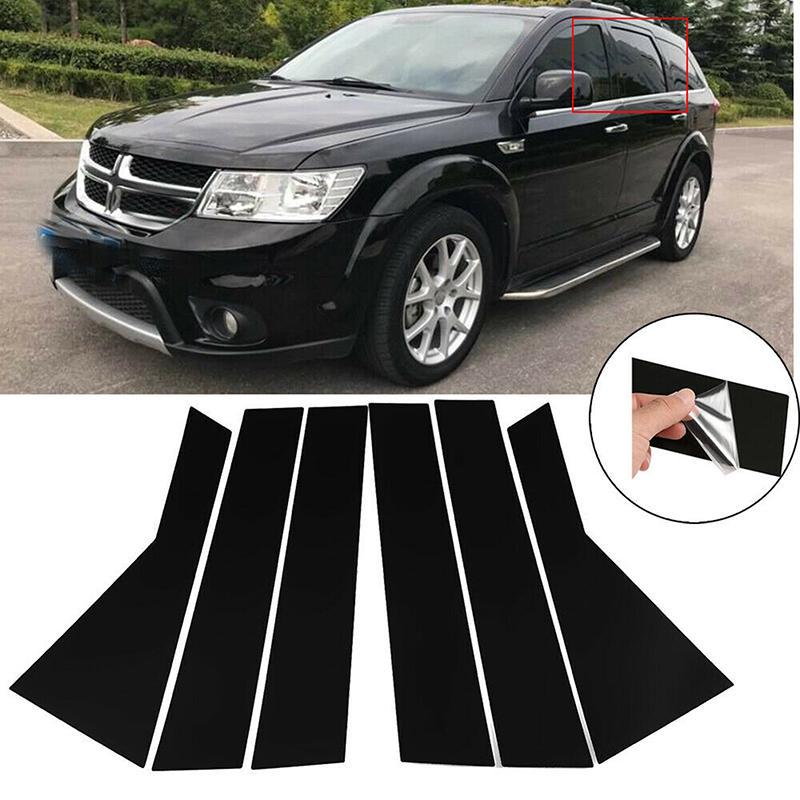 Накладки на стійки дверей Dodge Journey 6 шт. Чорний глянець (27985623) - фото 6 Накладки на стійки дверей Dodge Journey 6 шт. Чорний глянець (27985623) - фото 6