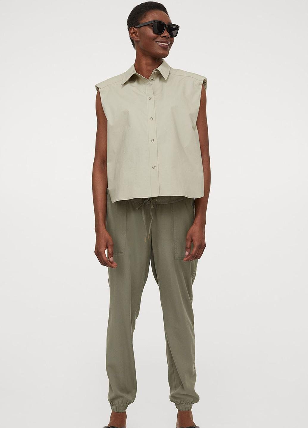 Брюки для беременных H&M L Хаки (8537213b52)