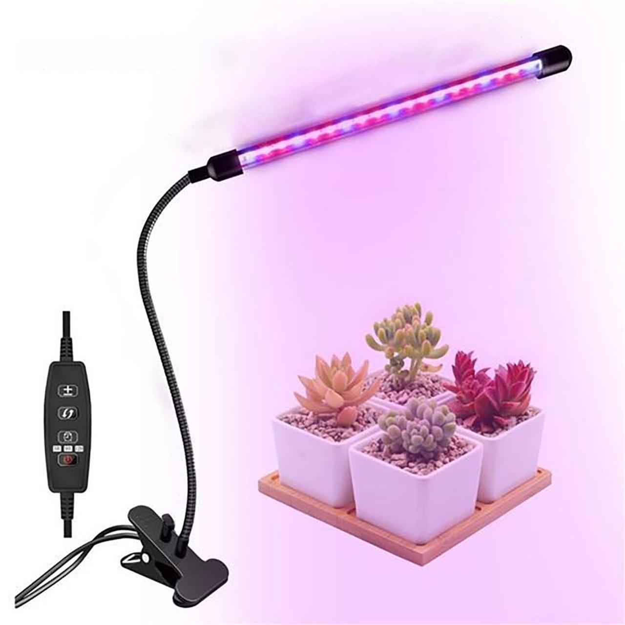 Ультрафіолетова лампа для рослин 1 лампа 10W USB таймер з кріпленням прищіпка та пультом - фото 2 Ультрафіолетова лампа для рослин 1 лампа 10W USB таймер з кріпленням прищіпка та пультом - фото 2