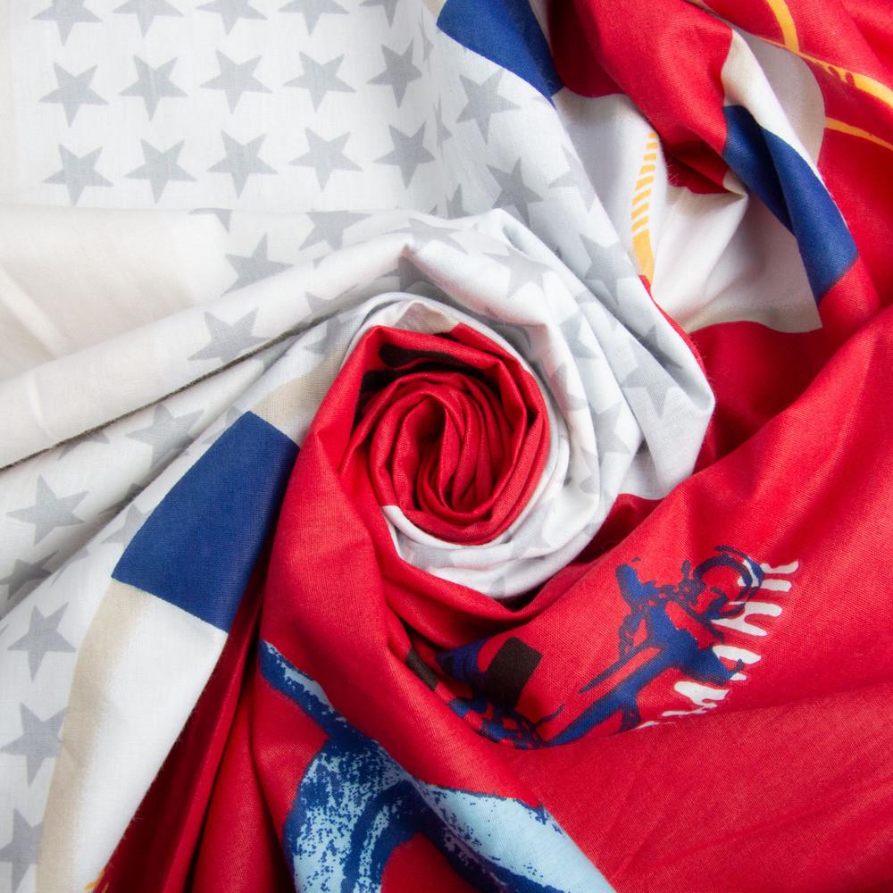 Тканина бязь ранфорс для постільної білизни 18356 v-2 Море 130 г/м2 240 см (2375816439)