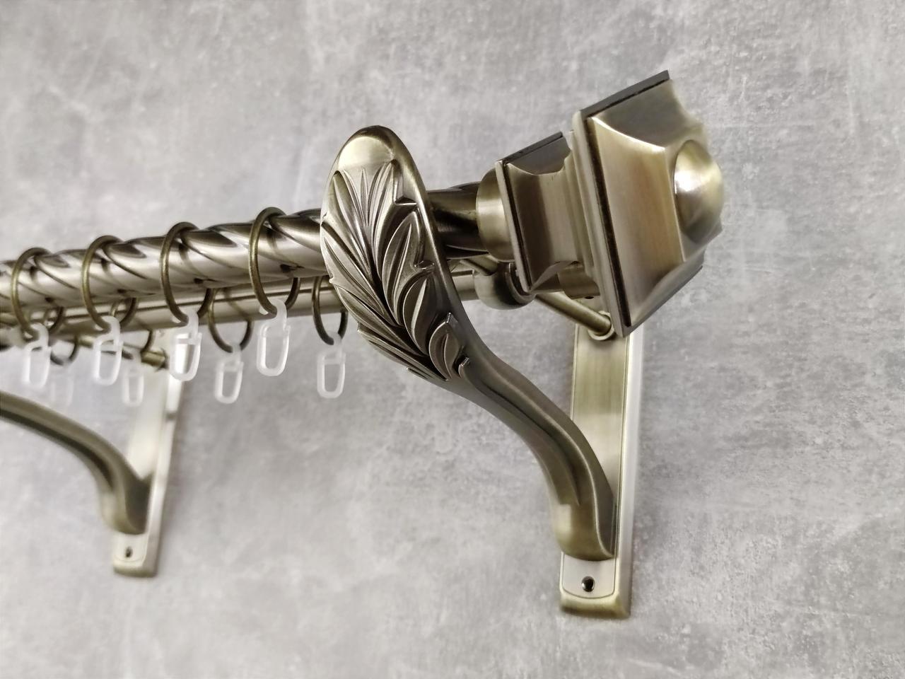 Карниз MStyle металлический для штор двухрядный Борджеза 25/19 мм крученый 240 см Антик (5010615)