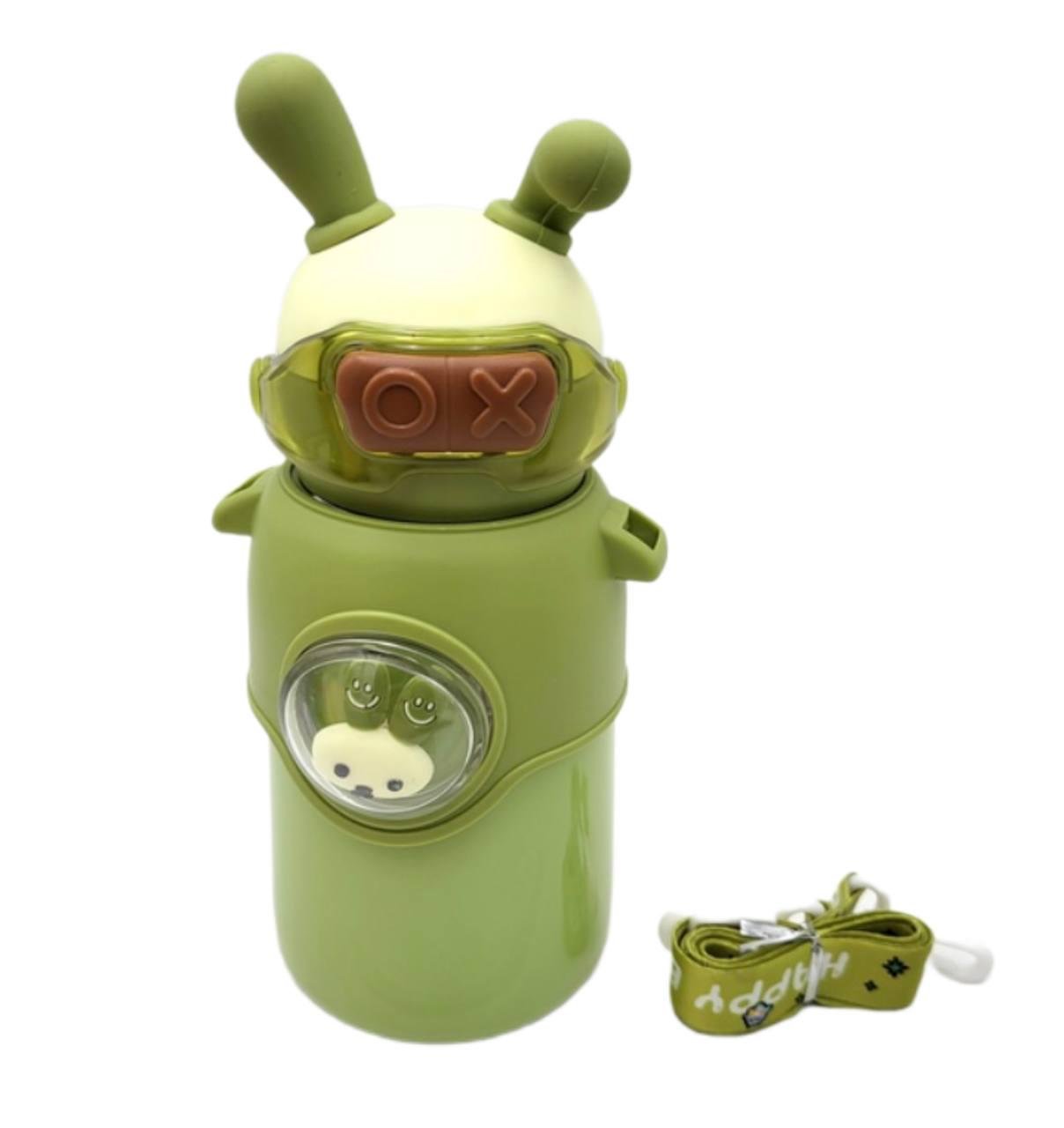 Термос детский с ремешком Зайчик 500 мл Зеленый (2386) - фото 1 Термос детский с ремешком Зайчик 500 мл Зеленый (2386) - фото 1