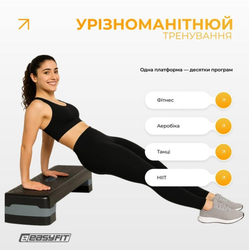 Степь-платформа EasyFit Step-B 2-ступенчатая Серый (EF-0540-GY) - фото 7 Степь-платформа EasyFit Step-B 2-ступенчатая Серый (EF-0540-GY) - фото 7