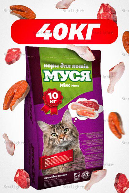 Корм сухий для котів Муся зі смаком мікс 4 шт. 10 кг (340778251) - фото 2 Корм сухий для котів Муся зі смаком мікс 4 шт. 10 кг (340778251) - фото 2