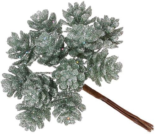 Декоративные мини-шишки Bonadi 12 шт. в пучке 12 см Эвкалипт (839-327)