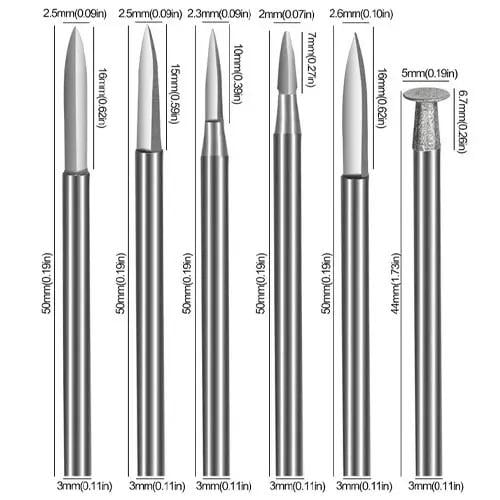 Комплект конусных фрез для работы с деревом 6 шт. (27676264) - фото 5