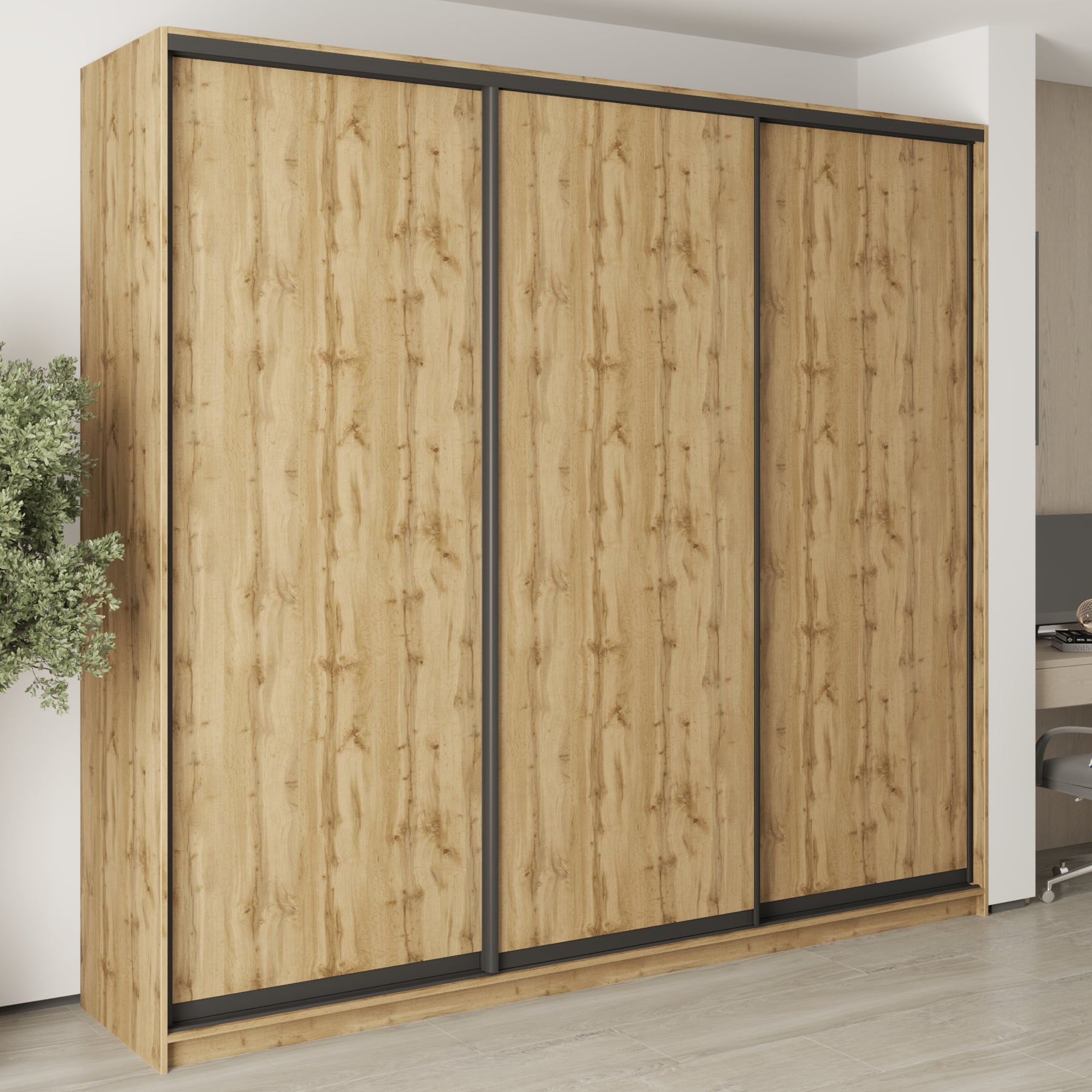 Шкаф-купе трехдверный Mebel Star Комбо BG MBS-9586 260х60х240 см Дуб тахо (1009575) Шкаф-купе трехдверный Mebel Star Комбо BG MBS-9586 260х60х240 см Дуб тахо (1009575)