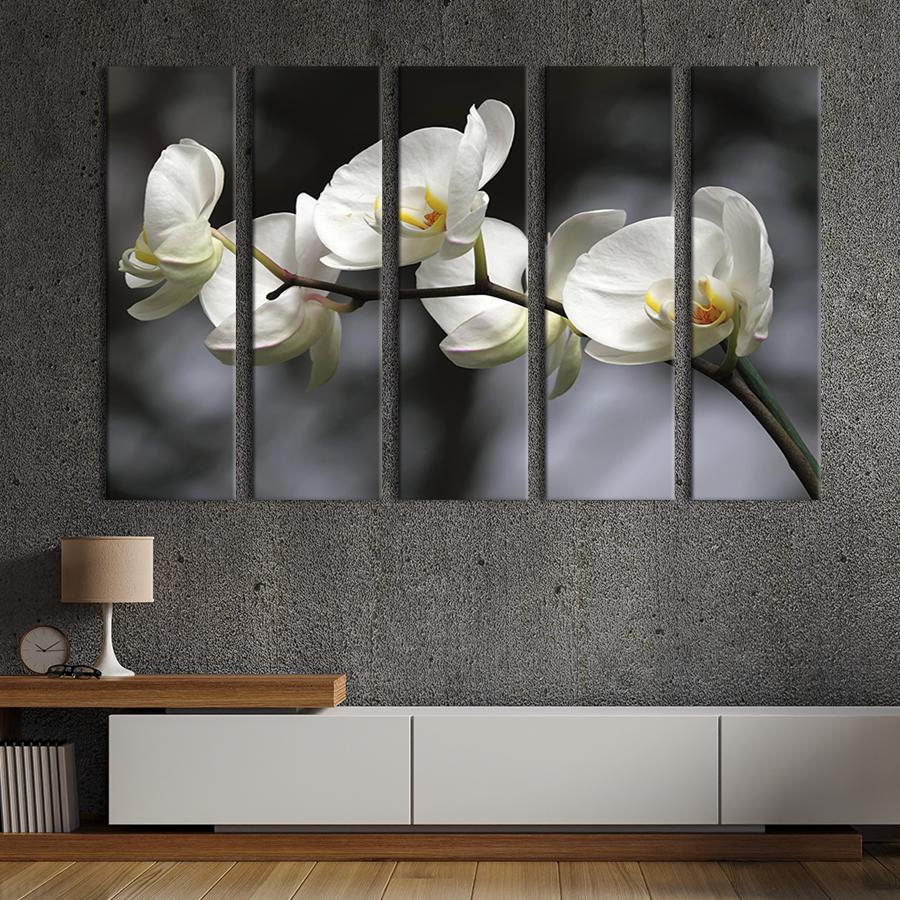 Модульная картина из 5 частей на холсте интерьерная картина Красота орхидеи 87x50 см (230-51) Модульная картина из 5 частей на холсте интерьерная картина Красота орхидеи 87x50 см (230-51)