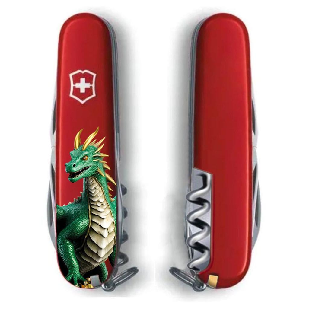 Нож складной Victorinox Spartan Zodiac дракон 91 мм Зеленый (m344504)