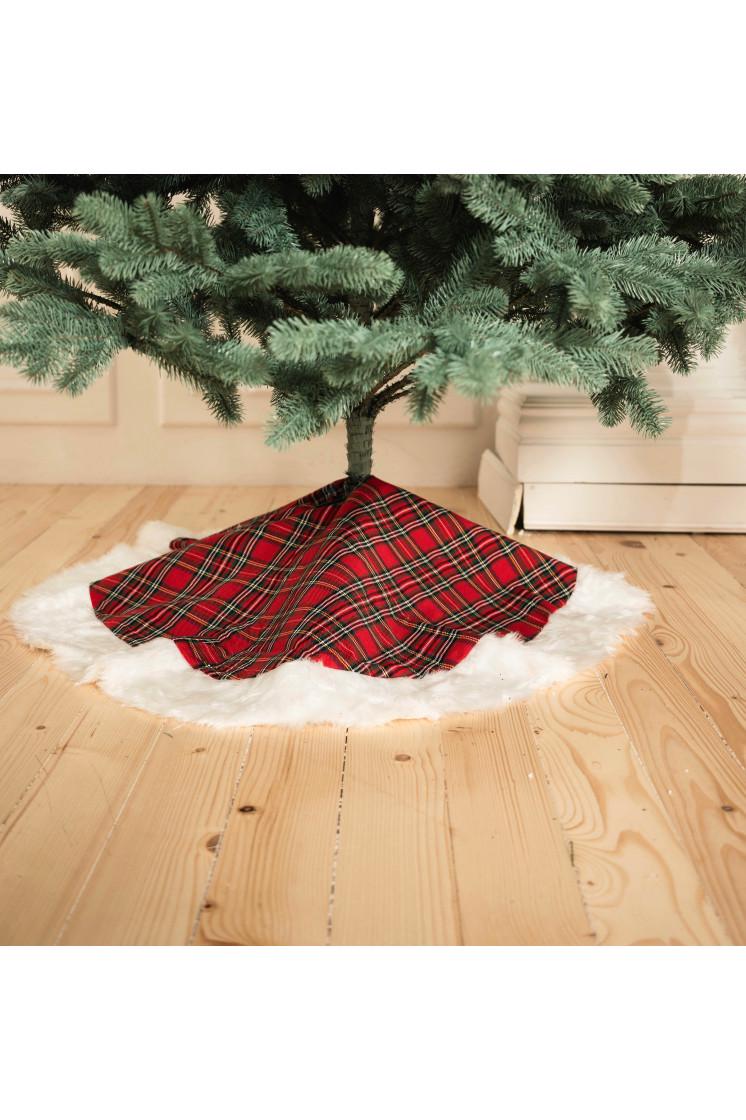 Ковер новогодний декоративный под елку Красный