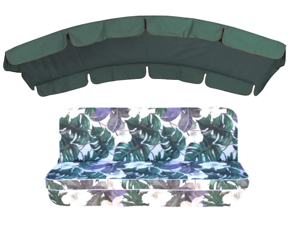 Комплект подушек для качелей eGarden Orchid 170x110x6 округлый тент 120x210 Зеленый Комплект подушек для качелей eGarden Orchid 170x110x6 округлый тент 120x210 Зеленый