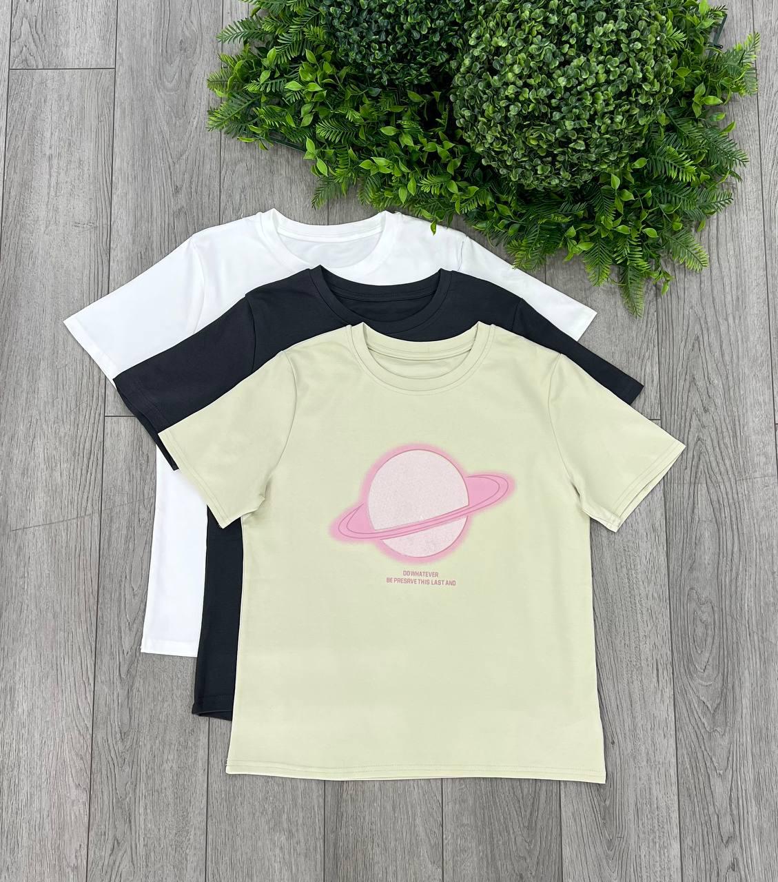 Футболка женская Сатурн OS Черный (#2663) - фото 9