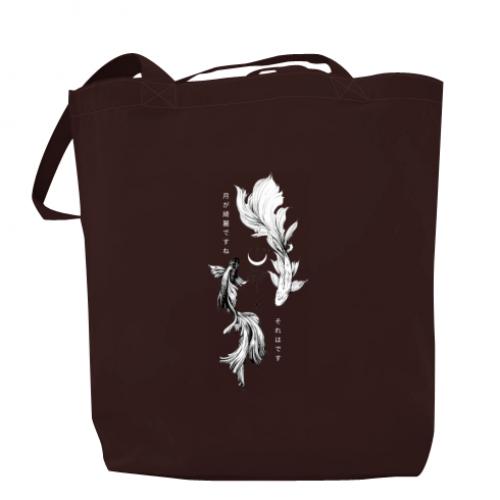 Шоппер Jujutsu Kaisen Goju and Geto fish 37x41 см Шоколадный (15180401-12-190497)