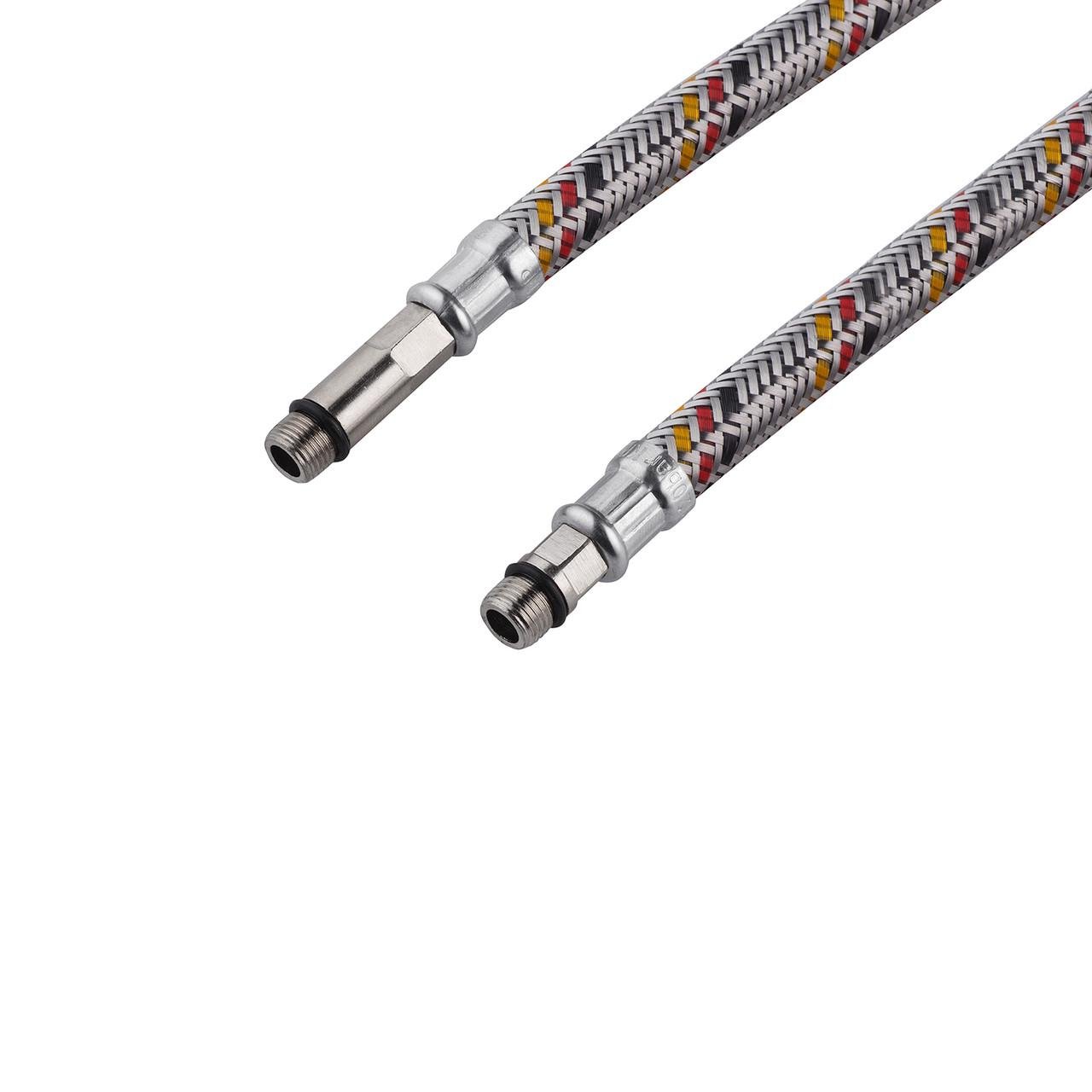 Подводка для подсоединения смесителя гибкая Kroner KRP 1/2 "хМ10 ВН 40 см оплетка из нержавеющей стали 2 шт. (2681047213) - фото 3 Подводка для подсоединения смесителя гибкая Kroner KRP 1/2 "хМ10 ВН 40 см оплетка из нержавеющей стали 2 шт. (2681047213) - фото 3