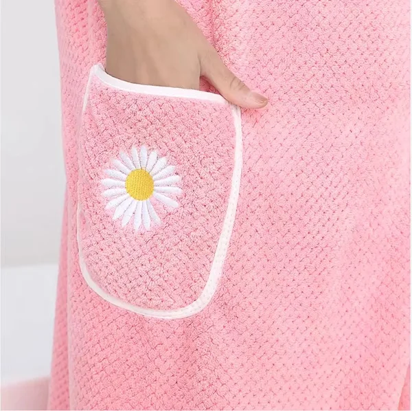 Полотенце-халат женский флисовый Розовый (Y00660-3) - фото 3 Полотенце-халат женский флисовый Розовый (Y00660-3) - фото 3