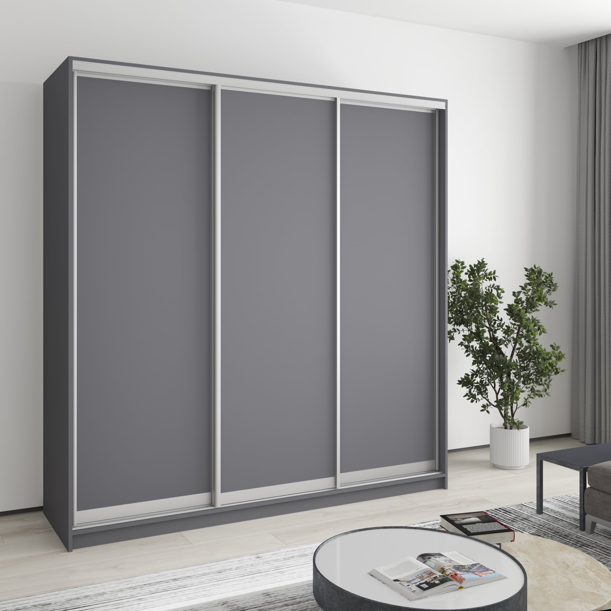 Шкаф-купе трехдверный Mebel Star Комбо AL MBS-1731 200х60х240 см Антрацит (1002644)