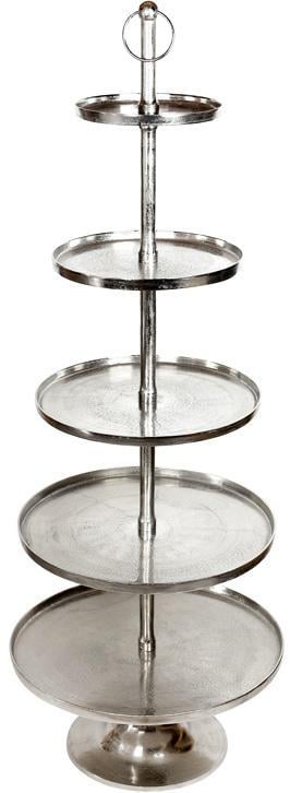 Блюдо фуршетное стойка Amber 5 ярусов 170 см серебристый (32326463)