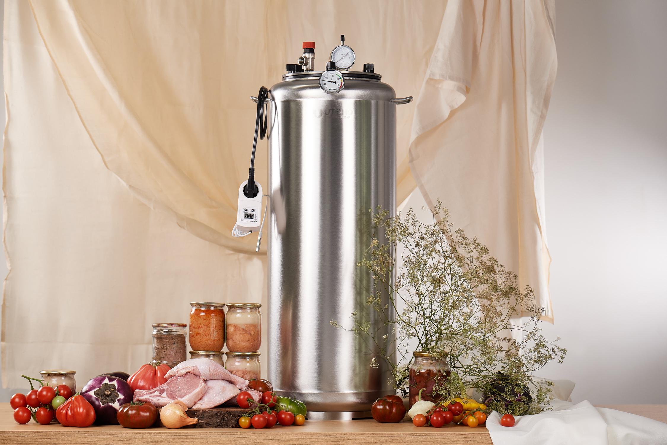 Автоклав промышленный электрический UTEHO А100 electro 130 л 100 банок/0,5 л (842700474) - фото 4 Автоклав промышленный электрический UTEHO А100 electro 130 л 100 банок/0,5 л (842700474) - фото 4