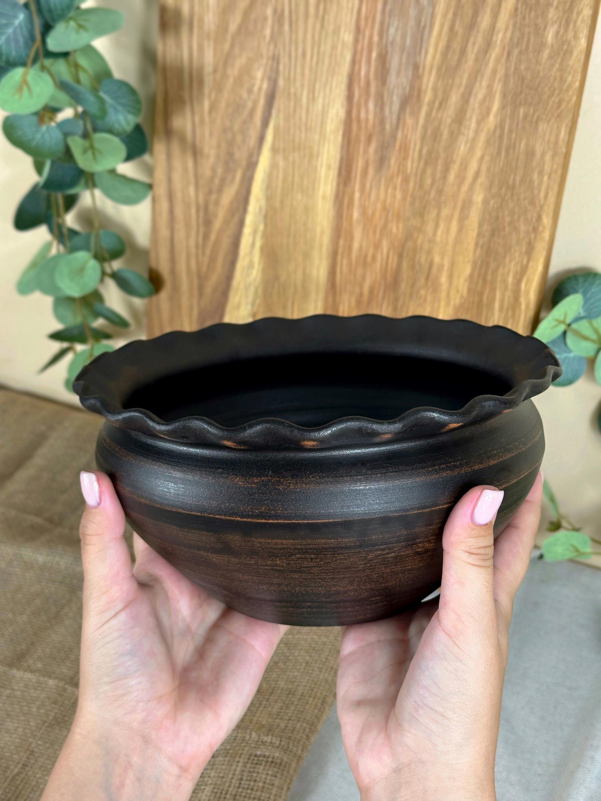 Макитра волна глиняная Гражда Гладка 2,5 л (13003-46) - фото 2 Макитра волна глиняная Гражда Гладка 2,5 л (13003-46) - фото 2