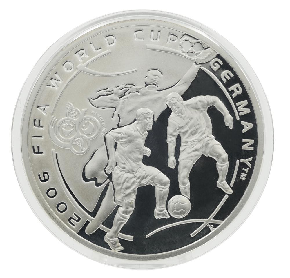 Коллекционная монета Армения 100 драм 2004 серебро Proof Чемпионат мира по футболу в Германии 2006 года Ag 925/28,28 г (М23914)
