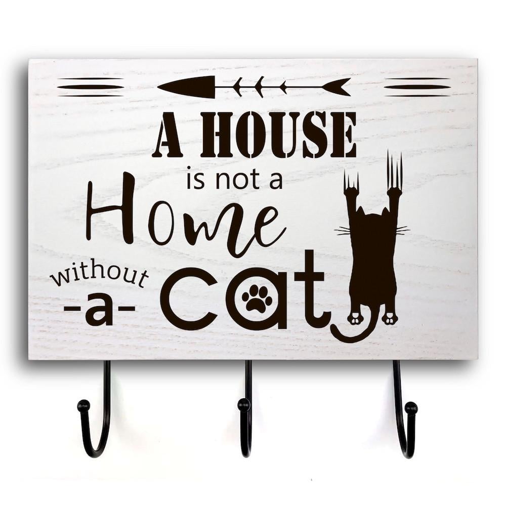 Табличка-вешалка деревянная входная A house is not a home 20х30 см