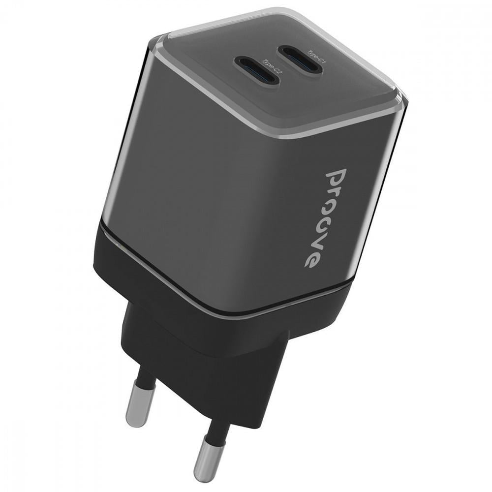 Зарядное устройство Proove Pure GaN Max 67 W Type-C/Type-C Black Зарядное устройство Proove Pure GaN Max 67 W Type-C/Type-C Black
