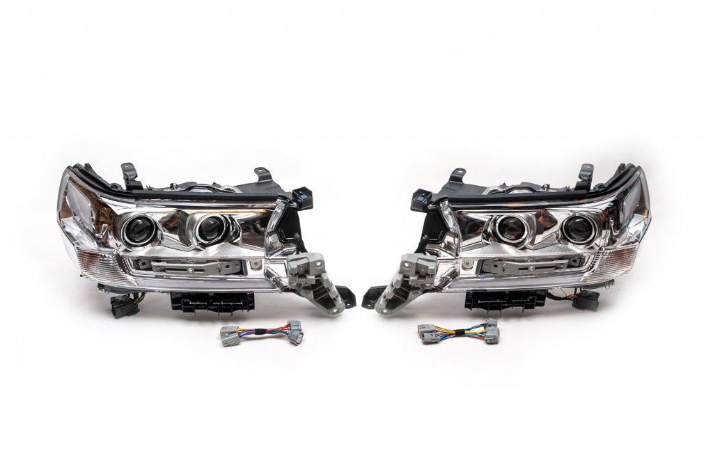 Передні фари 2016/ 1234 Upgrade для Toyota Land Cruiser 200 різні матеріали Хром