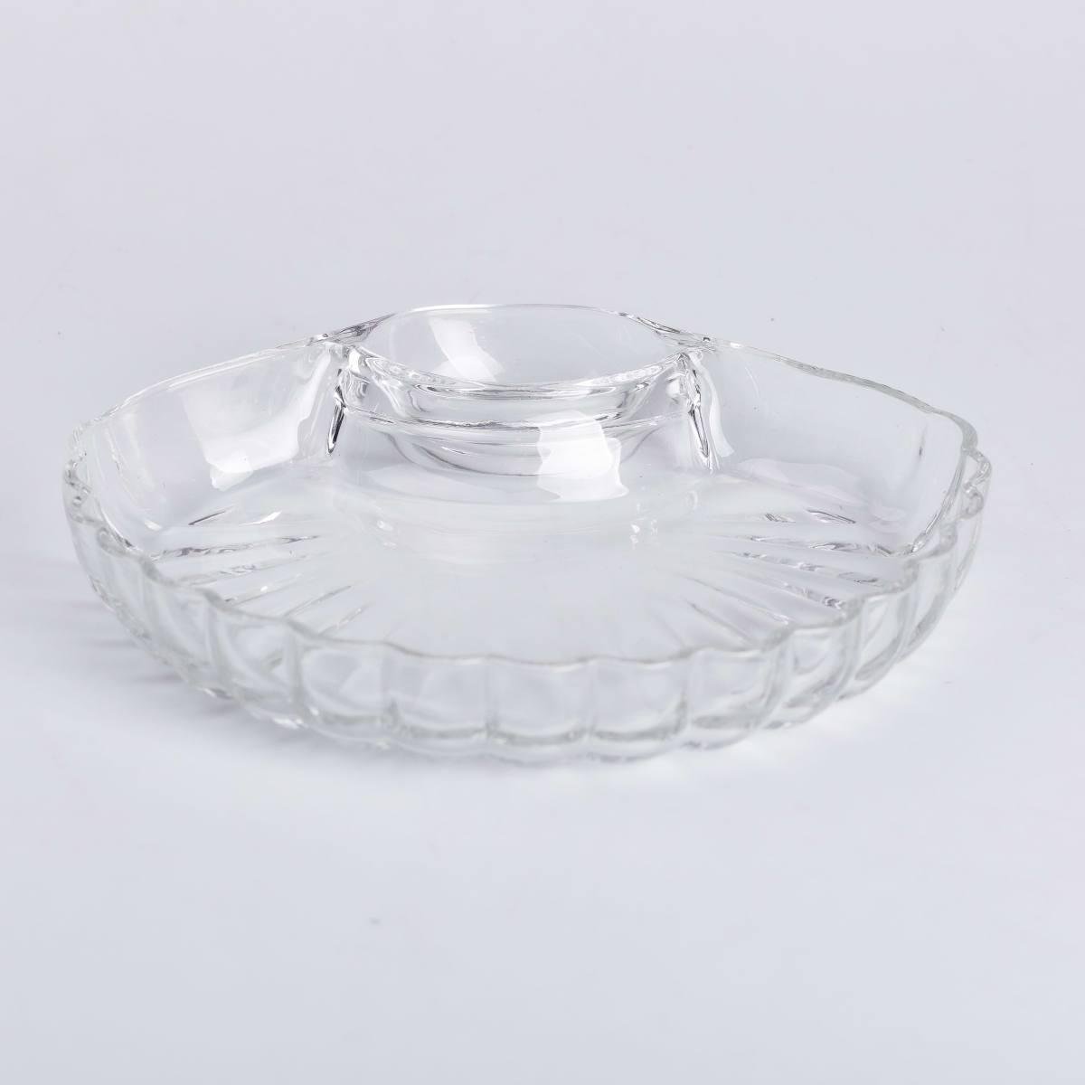Блюдо для закусок YIWU HP-YH-58 фигурное с соусником 21х19х3 см Прозрачный (24963934) - фото 2 Блюдо для закусок YIWU HP-YH-58 фигурное с соусником 21х19х3 см Прозрачный (24963934) - фото 2
